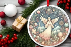 Round Christmas Ornament Sublimation|Clipart Product Image 2
