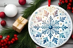 Round Christmas Ornament Sublimation|Clipart Product Image 1