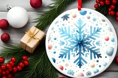 Round Christmas Ornament Sublimation|Clipart Product Image 2