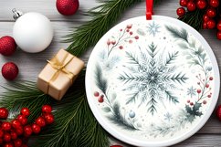 Round Christmas Ornament Sublimation|Clipart Product Image 2