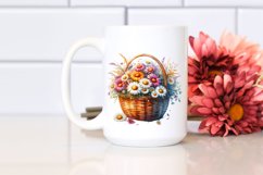 Vibrant Colorful Watercolor Basket Daisy Product Image 2