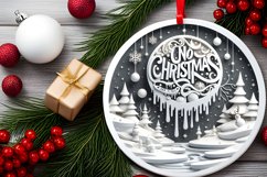 Round Christmas Ornament Sublimation|Clipart Product Image 2