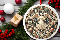 Round Christmass Ornament PNG Product Image 2