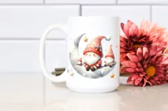 Winter Christmass Gnomes on Moon PNG Product Image 2