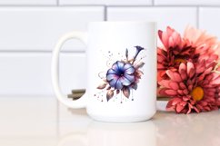 A Shiny Petunia Clipart with Watercolor Splash Product Image 2