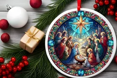 Round Christmas Ornament Sublimation|Clipart Product Image 2
