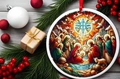Round Christmas Ornament Sublimation|Clipart Product Image 2