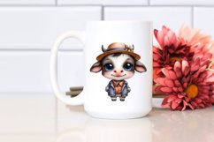 Funny Baby Cow Dressed Up | Watercolor Illustration Product Image 2