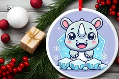 Round Christmas Ornament Sublimation|Clipart Product Image 1