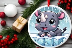 Round Christmas Ornament Sublimation|Clipart Product Image 1