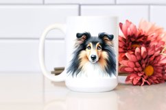Watercolor Cute Collie Sublimation Clipart Product Image 2