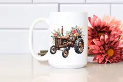 Watercolor Vintage Rusted Tractor Clipart Product Image 2