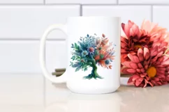 Abstract Vibrant Tree with Plant Leaves PNG Product Image 2