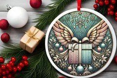 Round Christmas Ornament Sublimation|Clipart Product Image 1
