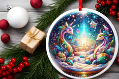 Round Christmass Ornament PNG Product Image 2