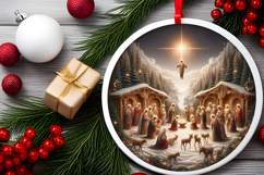 Round Christmass Ornament PNG Product Image 2