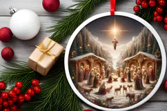 Round Christmass Ornament PNG Product Image 2