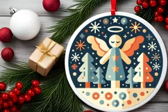 Round Christmas Ornament Sublimation|Clipart Product Image 1