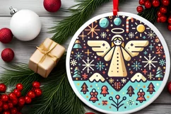 Round Christmas Ornament Sublimation|Clipart Product Image 1