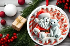 Round Christmas Ornament Sublimation|Clipart Product Image 2