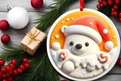 Round Christmas Ornament Sublimation|Clipart Product Image 2