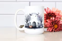 Simplistic Haloween Scene TOMBSTONE PNG Product Image 2