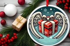 Round Christmas Ornament Sublimation|Clipart Product Image 2