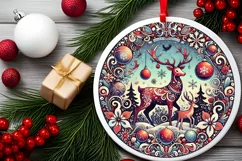 Round Christmas Ornament Sublimation|Clipart Product Image 1