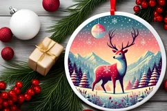 Round Christmas Ornament Sublimation|Clipart Product Image 1