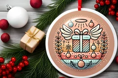 Round Christmas Ornament Sublimation|Clipart Product Image 1