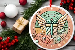 Round Christmas Ornament Sublimation|Clipart Product Image 1