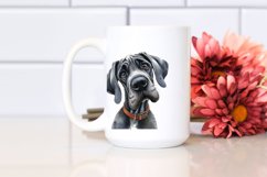 Watercolor Great Dane Thoughtful Smiling Clipart Product Image 2
