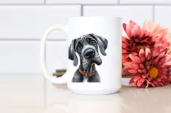 Watercolor Great Dane Thoughtful Smiling Clipart Product Image 2