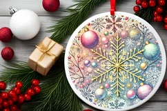 Round Christmas Ornament Sublimation|Clipart Product Image 2