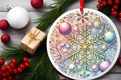 Round Christmass Ornament PNG Product Image 2