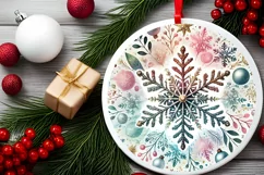 Round Christmas Ornament Sublimation|Clipart Product Image 2