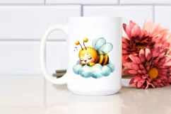 Colorful Baby Bee Watercolor Clipart Product Image 2