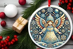 Round Christmas Ornament Sublimation|Clipart Product Image 1