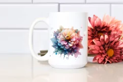 Abstract Pastel Shiny Zinnia PNG Product Image 2