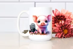 Adorable Baby Pig Drawing Clipart Product Image 2