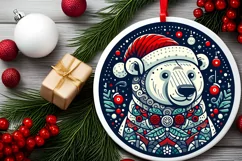 Round Christmas Ornament Sublimation|Clipart Product Image 2