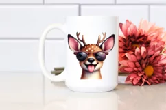 Funny Deer Sunglasses Tongue | Sublimation Clipart Product Image 2