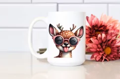 Funny Deer Sunglasses Tongue | Sublimation Clipart Product Image 2