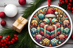 Round Christmass Ornament PNG Product Image 2
