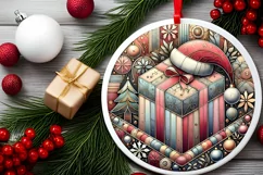 Round Christmas Ornament Sublimation|Clipart Product Image 2