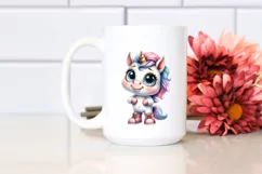 Expressive Baby Unicorn with Large Shoes | Watercolor Design Product Image 2