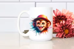 Funny Monkey Portrait Tongue Out | Sublimation Clipart Product Image 2