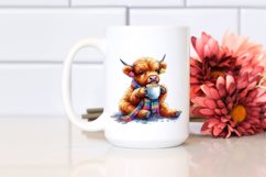 Watercolor Highland Cow Tea PNG Product Image 2