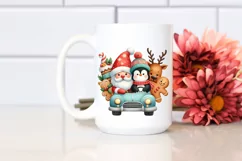 Cute Christmas in Car Scene PNG Product Image 2