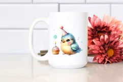 Cute Baby Bird with Party Hat PNG Product Image 2